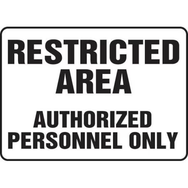 Accuform AUTHORIZED PERSONNEL ONLY, Adhesive Dura-Poly, 7 in x 10 in, Acrylic Adhesive Mounting MADM924XV - main